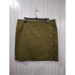 Women's Mini Skirt Green Size 14 Business Boss lady Festival Feminine
